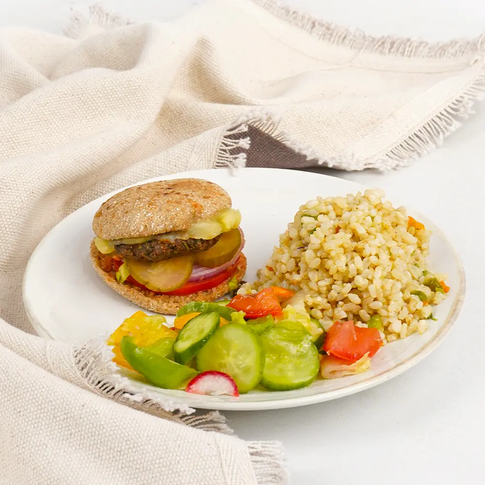 Beef Burger With Cheese Meal